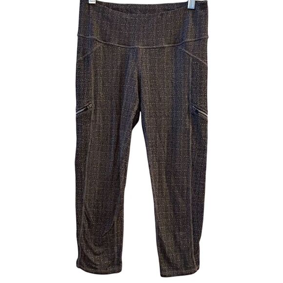 Athleta Women's Gray Herringbone Capri Leggings Size S Activewear - Picture 1 of 9